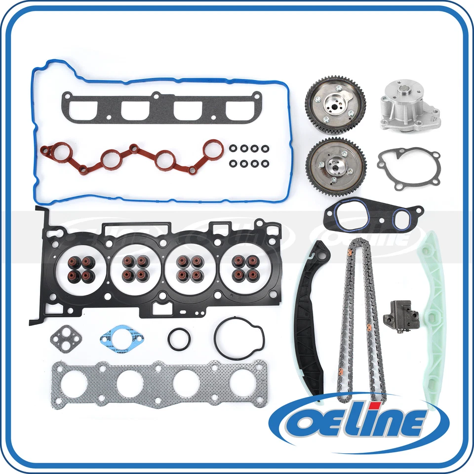 Head Gasket Set Timing Chain Kit VVT Water Pump for 2008 Kia Rondo 2.0L 2.4L  - Image 1 of 4