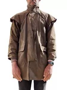 Driza-Bone Men'S/4 100cm Short Waterproof Waxed Brown Cotton Horse Riding Coat - Picture 1 of 20