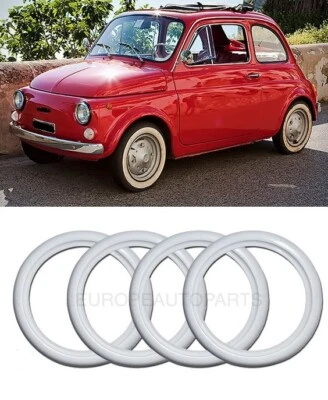 ATLAS 12'' INCH WHITEWALL FAKEWALLS SIDEWALL TIRE INSERT TRIM SET 4PCS #9 - Image 1 of 4