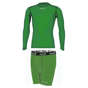 Mitre Neutron Base Layer Compression Sports Shorts/Top Mens Size XL Emerald - Picture 1 of 4