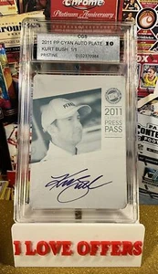 2011 PRESS PASS LEGENDS KURT BUSCH AUTOGRAPH PRINTING PLATE 1/1 CGS 10 WCG READ - Picture 1 of 6