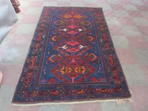 Rare Antique Caucasian Area Rug Carpet wool Hand Made 210x123-cm / 82.6x48.4-inc - Bild 1 von 12