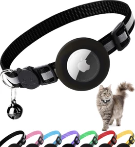 Airtag Cat Collar Breakaway, Reflective Kitten Collar with Apple Air Tag Holder - Picture 1 of 7