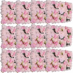 12 pezzi pannelli da parete fiori artificiali sfondo floreale decorazione luogo 60 * 40 cm Regno Unito - Foto 1 di 12