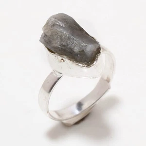 925 Sterling Silver Fire Labradorite Gemstone Handmade Rings Jewelry Size Adjust - Imagen 1 de 3