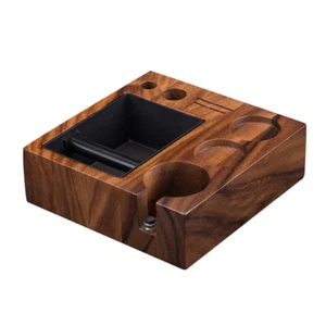 Nussbaum Massivholz Kaffeesatz Presspulver Sitz Halterung Griff Stehtisch - Bild 1 von 9