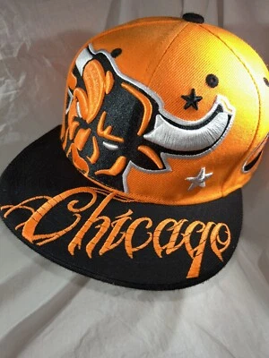 Chicago Bulls Nuevo Líder Premium Angry Bull Negro/Naranja Era Snapback Sombrero/Gorra Foto 1 de 4
