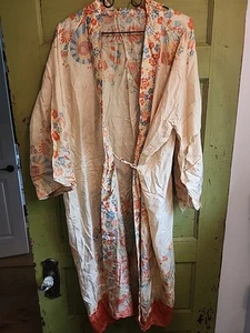 Vintage Kimono Occupied Japan Silk Beautiful Colors Too Delicate To Wear - Picture 1 of 20