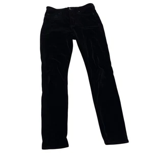 Hudson Pants Womens 25 Black High Waist Barbara Velvet Skinny - Picture 1 of 9