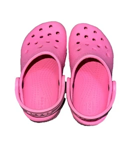 Iconic CROCS Comfort For Girls Classic Sling Back Clogs Size C8 Pink Logo-Used - Picture 1 of 8