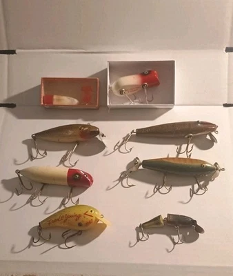 8 señuelos de pesca vintage. Heddon, Paw-Paw, Shakespeare. Foto 1 de 4