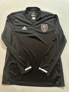 Adidas Real Salt Lake Uomo XL Logo 1/4 Zip Manica Lunga con Tasca - Foto 1 di 7