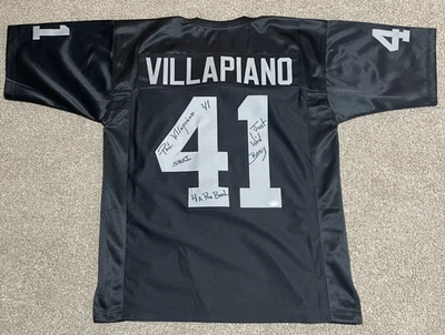 OAKLAND RAIDERS PHIL VILLAPIANO #41 SIGNED MULTI INSCRIBED JERSEY PSA EXCLUSIVE - Image 1 of 4
