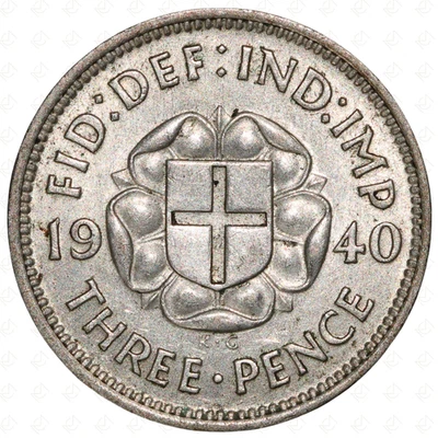 1940 Great Britain George VI Sixpence Coin (Dies 1+A) - Image 1 of 2