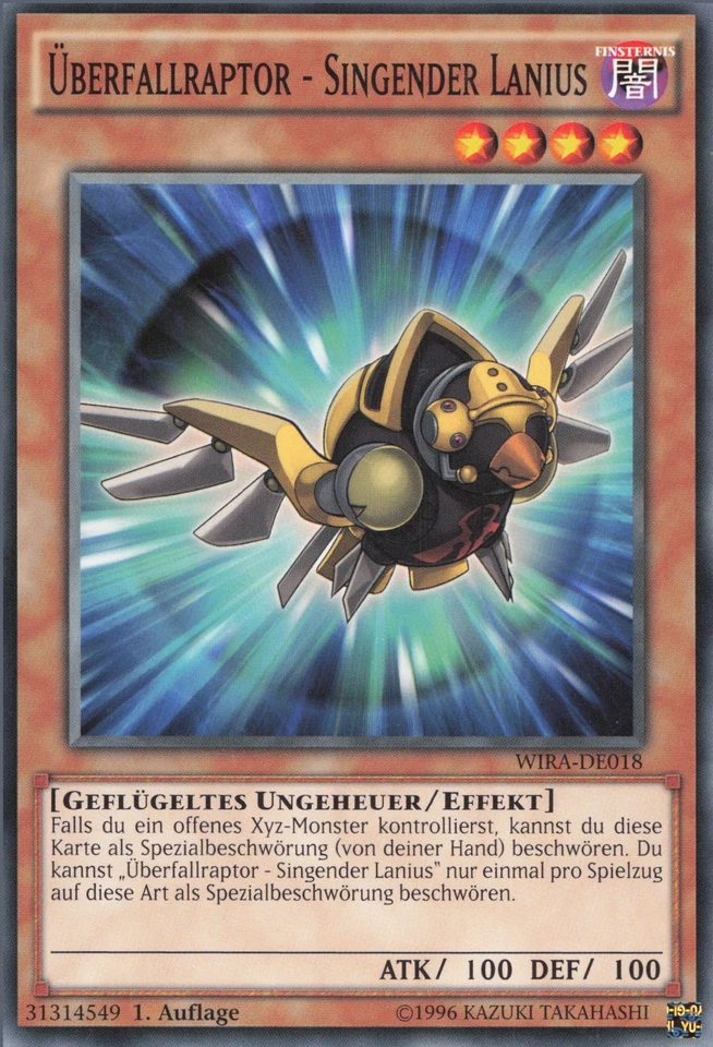 YuGiOh Überfallraptor - Singender Lanius WIRA-DE018 Common NM 1st - Bild 1 von 2