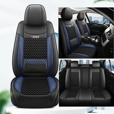 Conjunto completo de capa de assento de couro ecológico fio de gelo 5 lugares para BMW i3 i4 ix G26 i01 i20 M60 - Imagem 1 de 4