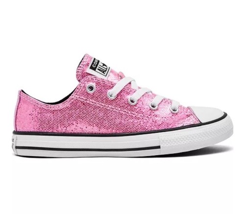 Sneakers basse bambina Converse Chuck Taylor All Star rosa glam glitter taglia 1