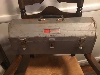 Vintage Sears CRAFTSMAN Model 6520 Tombstone Hip Roof Tool Box Red Tray 19.75” - Image 1 of 4