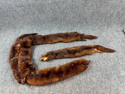 Vintage Real Mink Fur Stole 5 Pelts (4 Connected + 1 Loose) Brown Wrap - Image 1 of 4