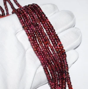 Natürlicher Roter Hyderabad Granat Edelstein Runde Glatte 5 Mm 16" Lose Perlen - Bild 1 von 15