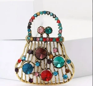 Broche broche de bolsillo monedero cristal - Imagen 1 de 1