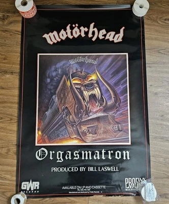 Póster promocional vintage Motörhead "Orgasmatron" GWR Profile Records 36x24  Foto 1 de 4