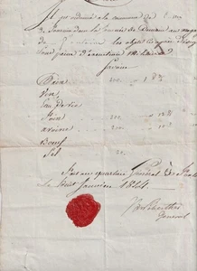 8 Janvier 1814. Empire. Napoléon. Réquisition. Côte d' Or. Manuscrit signé. Rare - Foto 1 di 5