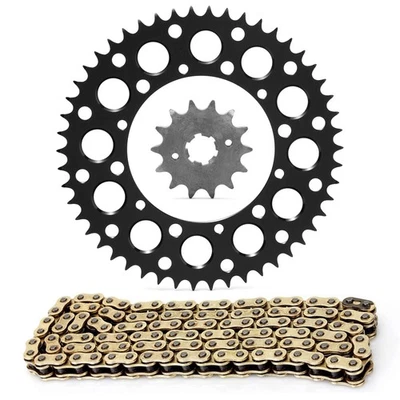 520 Pitch X-Ring Gold Chain Sprocket Kit for Kawasaki KLX250 KDX200 KX500 KLX300 - Image 1 of 4