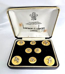 Benson & Clegg tuta cavallo allevamento bottoni set di 8 Londra Inghilterra ottone vintage - Foto 1 di 5