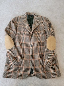 Vintage Brooks Brothers 346 Blazer 42 USA Union Made Tweed Leder Ellenbogen 70er  - Bild 1 von 15