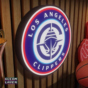 LA Clippers Led Light Box NBA Sports Bar Light Display Wall Sign - Picture 1 of 5