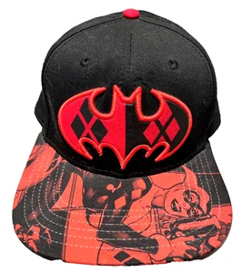 DC Comics Harley Quinn Batman Logo Snapback Mütze Kappe rot schwarz Bioworld - Bild 1 von 8