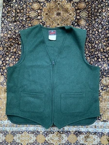 Chaleco Johnson Woolen Mills De Colección Lana Bolsillos con Cremallera Verde Hecho en EE. UU. Para Hombres XL - Imagen 1 de 10