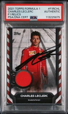 CHARLES LECLERC SIGNED F1 TOPPS FLAGSHIP RELIC 165/199 CARD 2021 PSA AUTHENTIC - Image 1 of 2