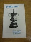 22/01/1966 Stoke City v Walsall [FA Cup] (Light Crease, Fold, Foxing To Covers).