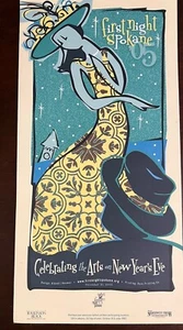 Rare Spokane New Years Eve First Night 2005 Poster 25x 12.5 Klündt Hosmer - Picture 1 of 6