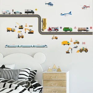 Removable Vinyl Cartoon Car Wall Stickers for Boys Bedroom Easy to Clean - Imagen 1 de 24