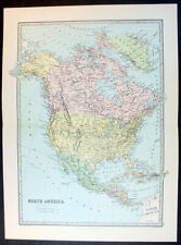 1879 George Phillip & John Bartholomew Antique Map of North America