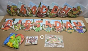 Dinosaur Themed Birthday Party Decorations Cake Cupcake Toppers Balloons Banner - Picture 1 of 13