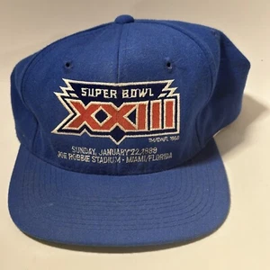Super Bowl XXIII Blue Hat Miami Ball Cap Football Joe Robbie NFL Bengals 49er - Bild 1 von 3