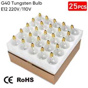 220V Outdoor LED Globe String Light 15/25Pcs E12 G40 Replacement Bulbs - Picture 1 of 16