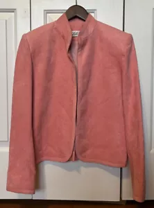 Chaqueta Blazer Vintage Años 80 Barbie Rosa Ultra Gamuza PEQUEÑA S hombreras abiertas - Imagen 1 de 8