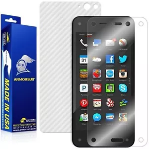 ArmorSuit Amazon Fire Phone Screen Protector + White Carbon Fiber Skin USA - Picture 1 of 6