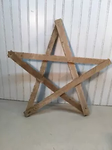 Primitive Wooden Lathe Star 24"" Rustic Barn Wood Farm Craft - Picture 1 of 2