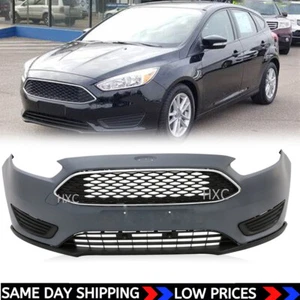 Front Bumper Cover Grill Set Grille For Ford Focus 2015-2018 Primed Black - Picture 1 of 12