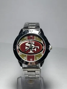San Francisco 49ers Football Team Logo Men's Stainless-Steel Silver Watch NEW - Picture 1 of 9