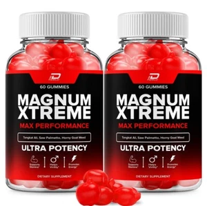 (2 Pack) Magnum Xtreme Gummies for Men – MagnumExtreme Male Gummies All-Natural - Picture 1 of 6