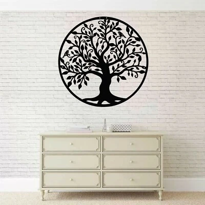 Arte de pared de metal árbol de la vida, decoración del hogar, sala de estar, pájaro, árbol genealógico, regalo para él Foto 1 de 4