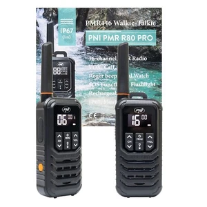 Portable radio PNI PMR 446 R80 PRO, 0.5W, 16 channels, IP67 1m, VOX, SOS Button - Picture 1 of 5