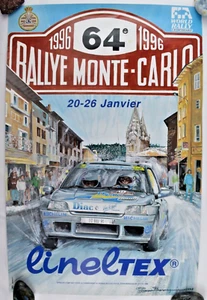 AFFICHE ORIGINALE 64e RALLYE MONTE CARLO 20-26 JANVIER 1996 WRC LINELTEX MONACO - Picture 1 of 1